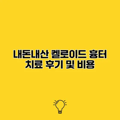내돈내산 켈로이드 흉터 치료 후기 및 비용