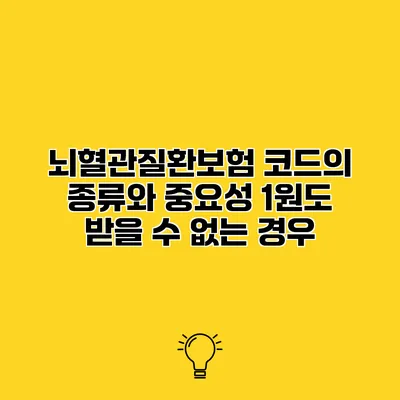 뇌혈관질환보험 코드의 종류와 중요성 1원도 받을 수 없는 경우