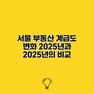 서울 부동산 계급도 변화 2025년과 2025년의 비교