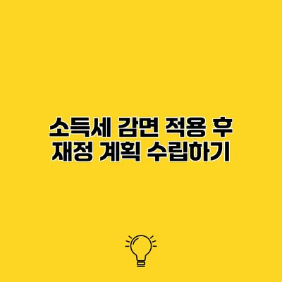 소득세 감면 적용 후 재정 계획 수립하기