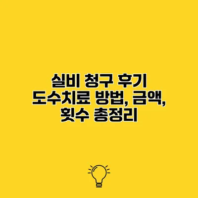 실비 청구 후기 도수치료 방법, 금액, 횟수 총정리