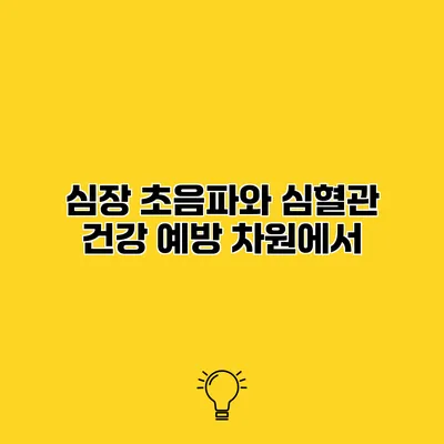 심장 초음파와 심혈관 건강 예방 차원에서