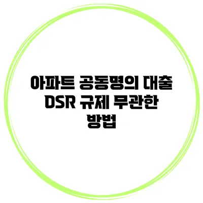 아파트 공동명의 대출 DSR 규제 무관한 방법