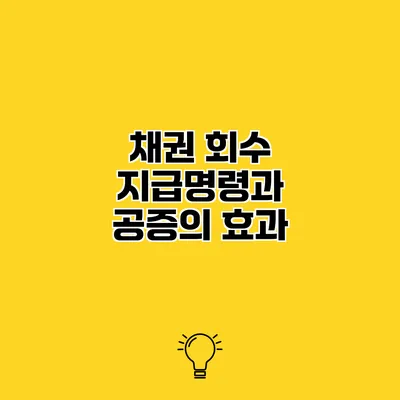 채권 회수 지급명령과 공증의 효과