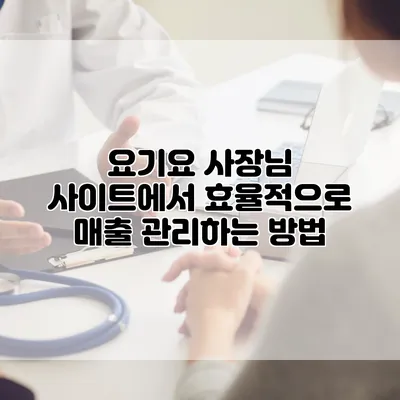 요기요 사장님 사이트에서 효율적으로 매출 관리하는 방법