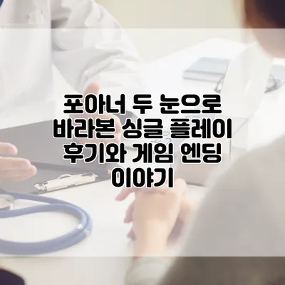 포아너 두 눈으로 바라본 싱글 플레이 후기와 게임 엔딩 이야기